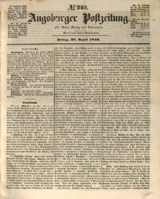 Augsburger Postzeitung Freitag 28. August 1846