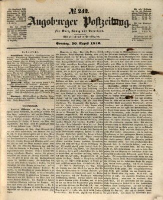 Augsburger Postzeitung Sonntag 30. August 1846