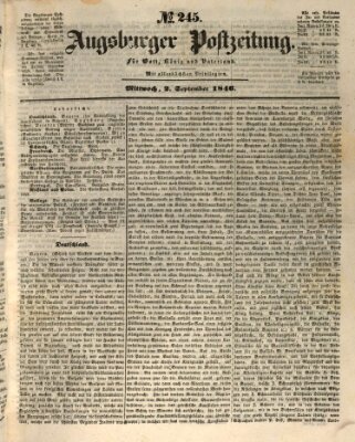 Augsburger Postzeitung Mittwoch 2. September 1846