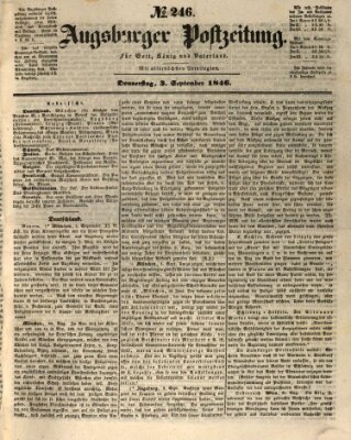 Augsburger Postzeitung Donnerstag 3. September 1846