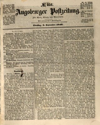 Augsburger Postzeitung Dienstag 8. September 1846