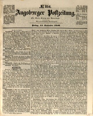 Augsburger Postzeitung Freitag 11. September 1846