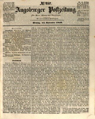 Augsburger Postzeitung Montag 14. September 1846