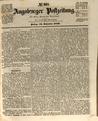 Augsburger Postzeitung Freitag 18. September 1846