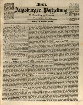 Augsburger Postzeitung Freitag 2. Oktober 1846