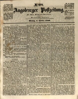 Augsburger Postzeitung Montag 5. Oktober 1846