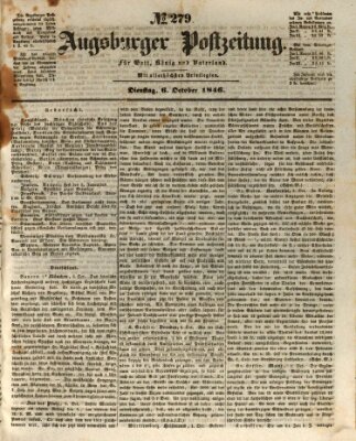 Augsburger Postzeitung Dienstag 6. Oktober 1846