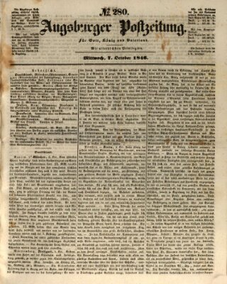 Augsburger Postzeitung Mittwoch 7. Oktober 1846