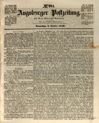 Augsburger Postzeitung Donnerstag 8. Oktober 1846