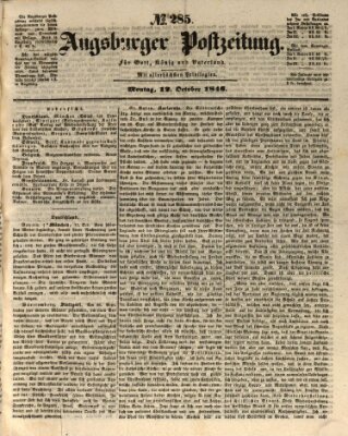 Augsburger Postzeitung Montag 12. Oktober 1846