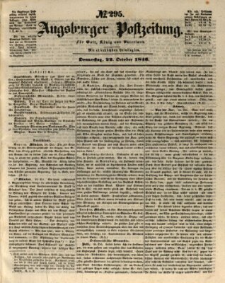 Augsburger Postzeitung Donnerstag 22. Oktober 1846