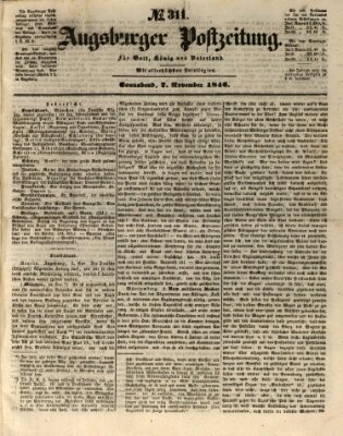 Augsburger Postzeitung Samstag 7. November 1846