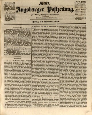 Augsburger Postzeitung Freitag 13. November 1846