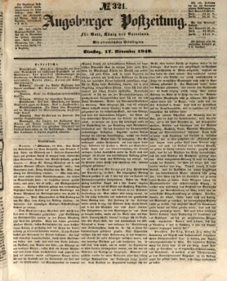 Augsburger Postzeitung Dienstag 17. November 1846