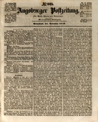 Augsburger Postzeitung Samstag 21. November 1846