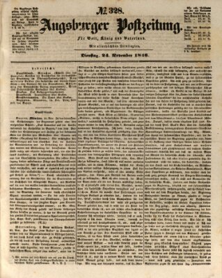 Augsburger Postzeitung Dienstag 24. November 1846