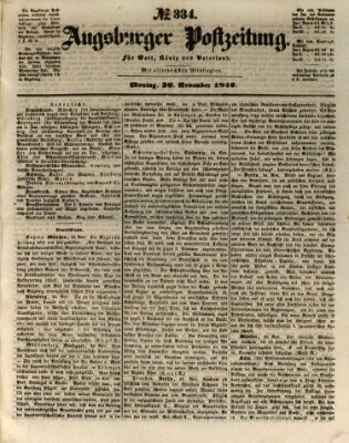 Augsburger Postzeitung Montag 30. November 1846