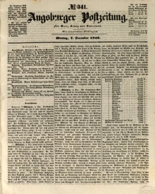 Augsburger Postzeitung Montag 7. Dezember 1846