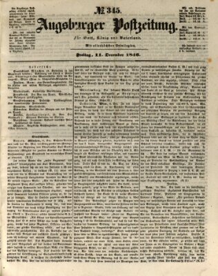 Augsburger Postzeitung Freitag 11. Dezember 1846