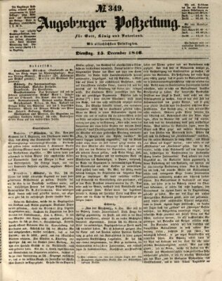 Augsburger Postzeitung Dienstag 15. Dezember 1846