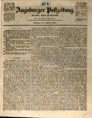 Augsburger Postzeitung Freitag 1. Januar 1847