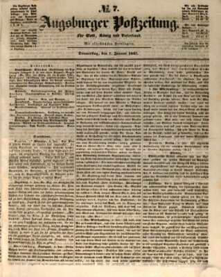 Augsburger Postzeitung Donnerstag 7. Januar 1847