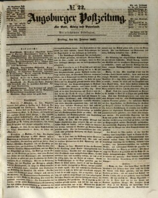 Augsburger Postzeitung Freitag 22. Januar 1847