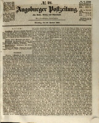 Augsburger Postzeitung Dienstag 26. Januar 1847