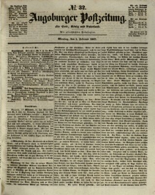 Augsburger Postzeitung Montag 1. Februar 1847