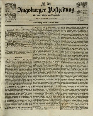 Augsburger Postzeitung Donnerstag 4. Februar 1847