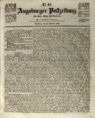 Augsburger Postzeitung Sonntag 14. Februar 1847