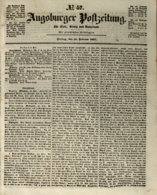 Augsburger Postzeitung Freitag 26. Februar 1847