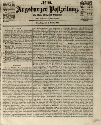 Augsburger Postzeitung Dienstag 2. März 1847