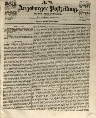 Augsburger Postzeitung Freitag 19. März 1847