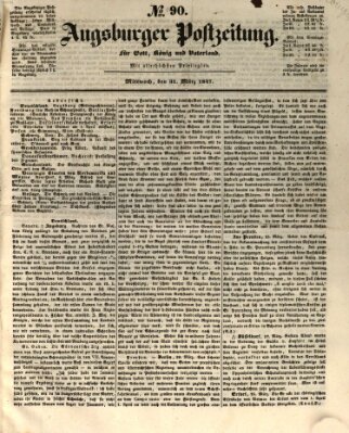 Augsburger Postzeitung Mittwoch 31. März 1847