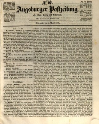 Augsburger Postzeitung Mittwoch 7. April 1847