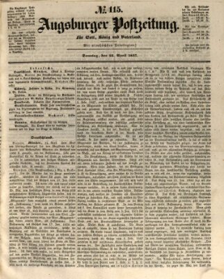 Augsburger Postzeitung Sonntag 25. April 1847