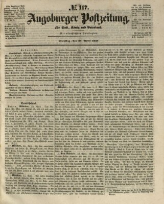 Augsburger Postzeitung Dienstag 27. April 1847