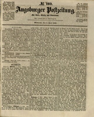 Augsburger Postzeitung Mittwoch 9. Juni 1847