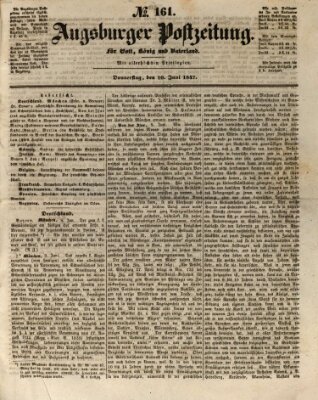 Augsburger Postzeitung Donnerstag 10. Juni 1847