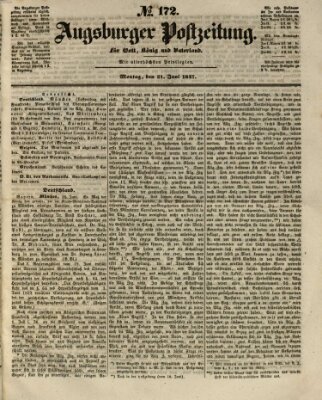 Augsburger Postzeitung Montag 21. Juni 1847