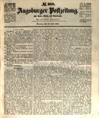 Augsburger Postzeitung Montag 19. Juli 1847