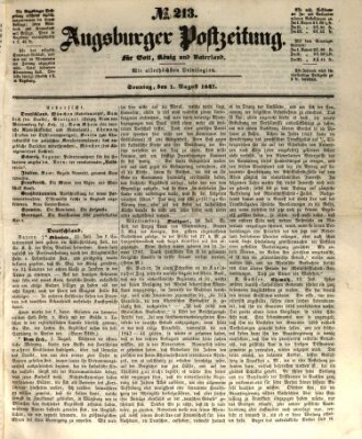 Augsburger Postzeitung Sonntag 1. August 1847