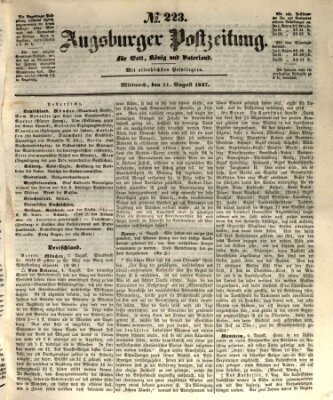 Augsburger Postzeitung Mittwoch 11. August 1847