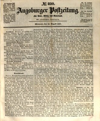 Augsburger Postzeitung Mittwoch 18. August 1847