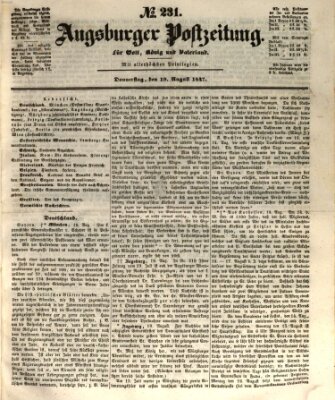 Augsburger Postzeitung Donnerstag 19. August 1847