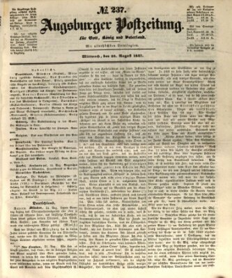 Augsburger Postzeitung Mittwoch 25. August 1847