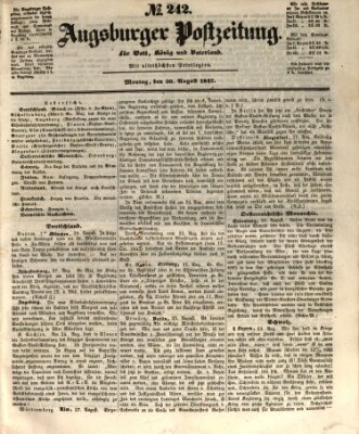 Augsburger Postzeitung Montag 30. August 1847