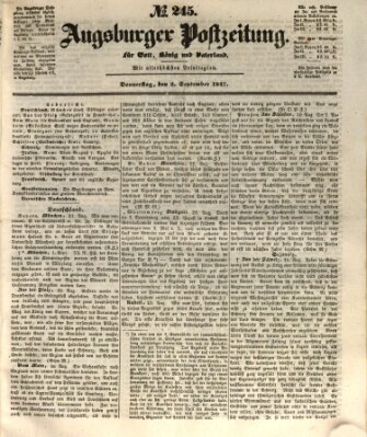 Augsburger Postzeitung Donnerstag 2. September 1847