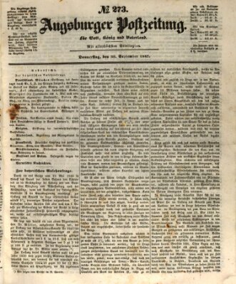 Augsburger Postzeitung Donnerstag 30. September 1847